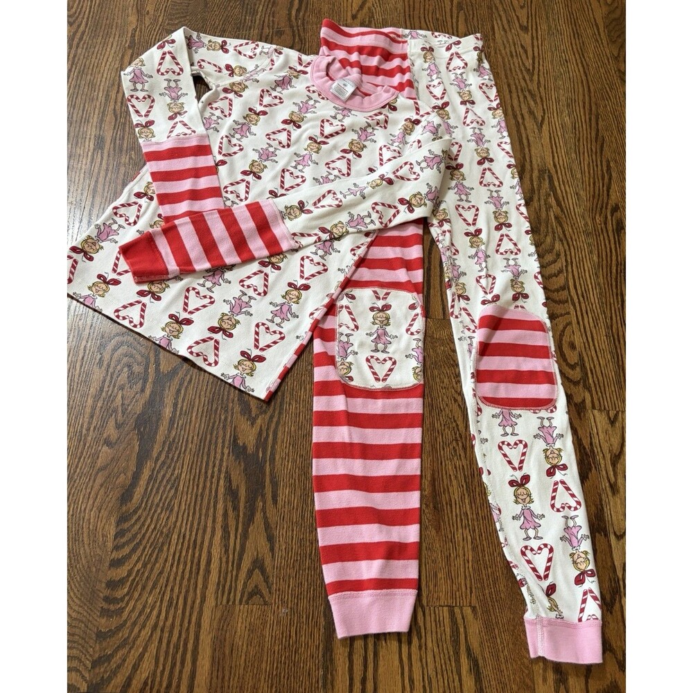 HANNA ANDERSSON Girls 2 Pc Pajama Set Sz 160 or 14 Cindy Lou Who Grinch Holiday